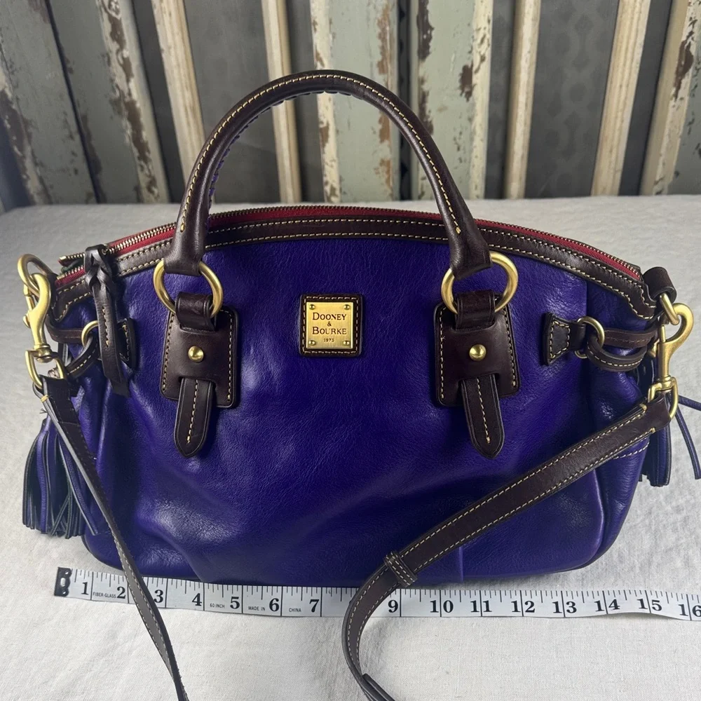 Dooney & Bourke Stanwich Satchel Purple Toledo Leather. RARE. - Picture 9 of 16